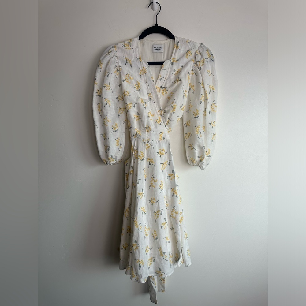CLAUDIE PIERLOT Mini Short Wrap Around Floral Mimosa Dress Size 34 (US 4) - Picture 4 of 9